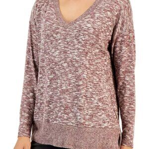 Style & Co. V Neck Long Sleeve Top XXL Maroon